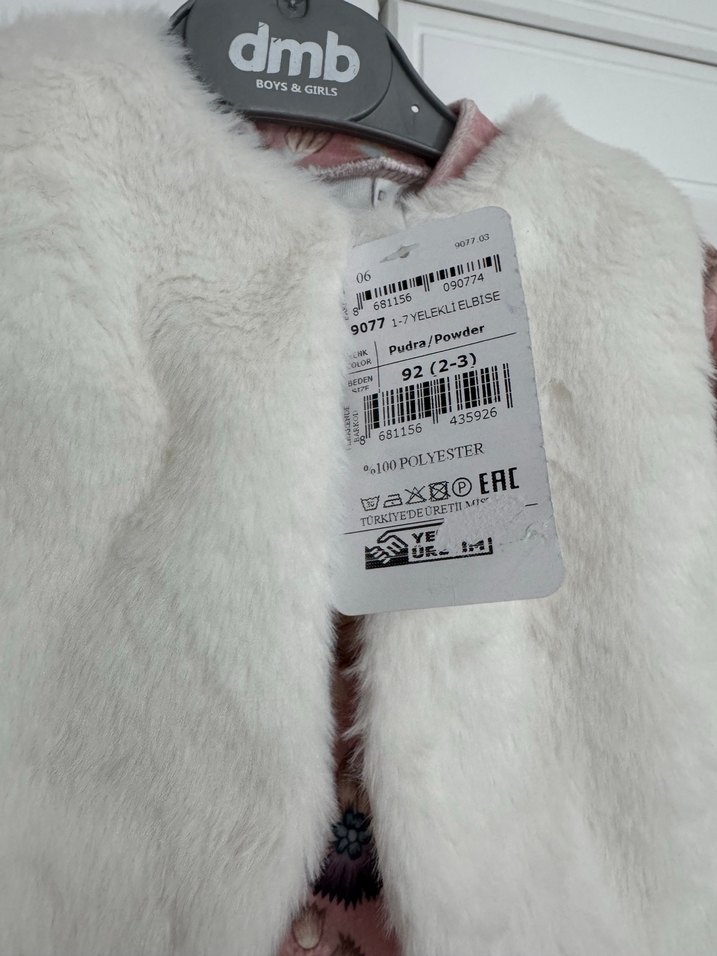 Kız Bebek Elbise Yelek Takım - Görsel 3