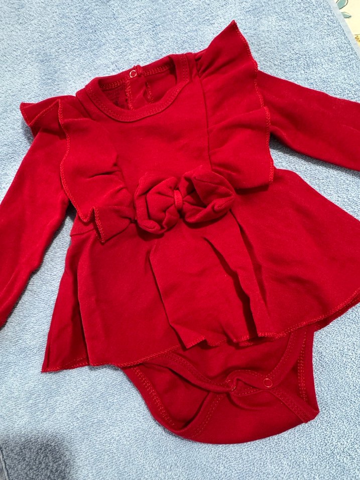 Kız Bebek Kırmızı Romper - Görsel 2