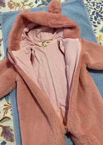 Pembe Kürklü Bebek Kız Tulum - Görsel 3