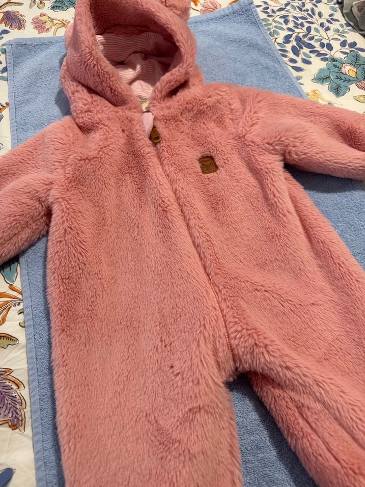 Pembe Kürklü Bebek Kız Tulum - Görsel 2