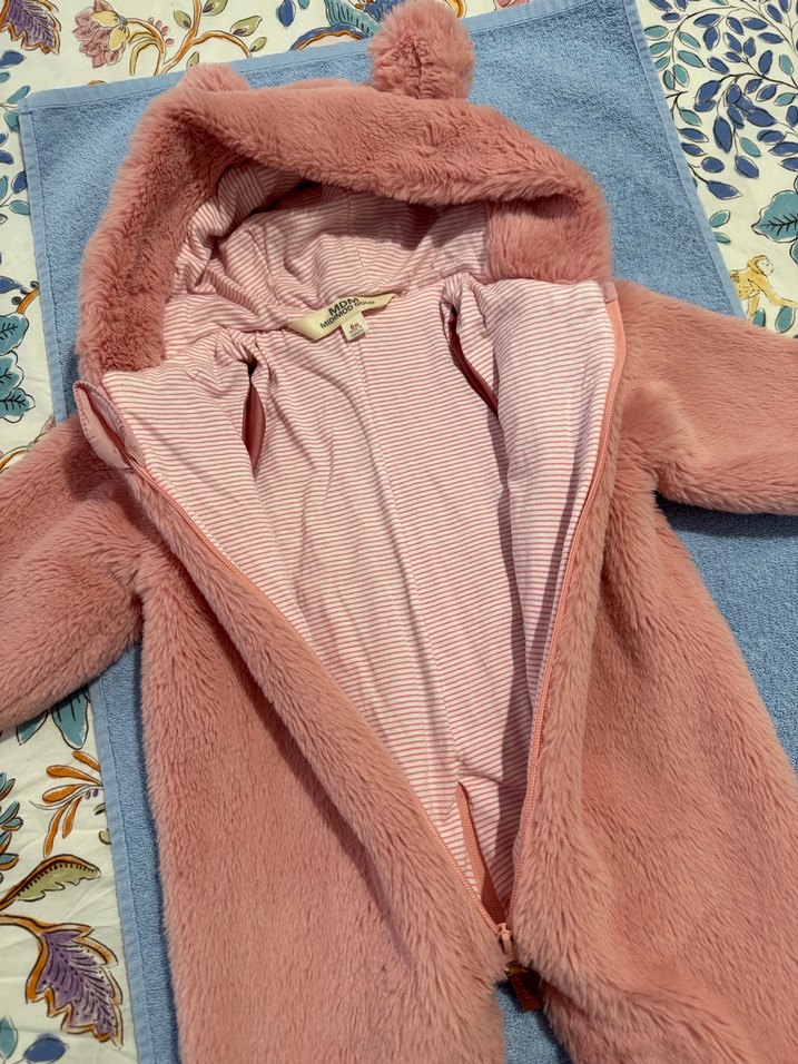 Pembe Kürklü Bebek Kız Tulum - Görsel 3