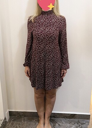Pull&Bear Bordo Kışlık Kısa Elbise
