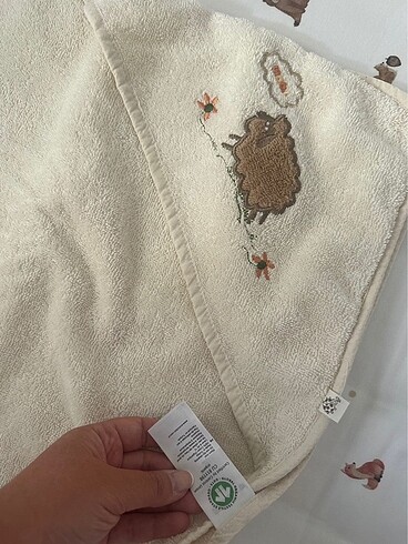 Organik Bebek Banyo Havlu Takımı Panço - Görsel 5