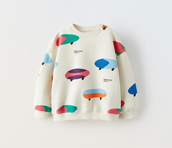 Yeni Sörf Tahtası Desenli Sweatshirt