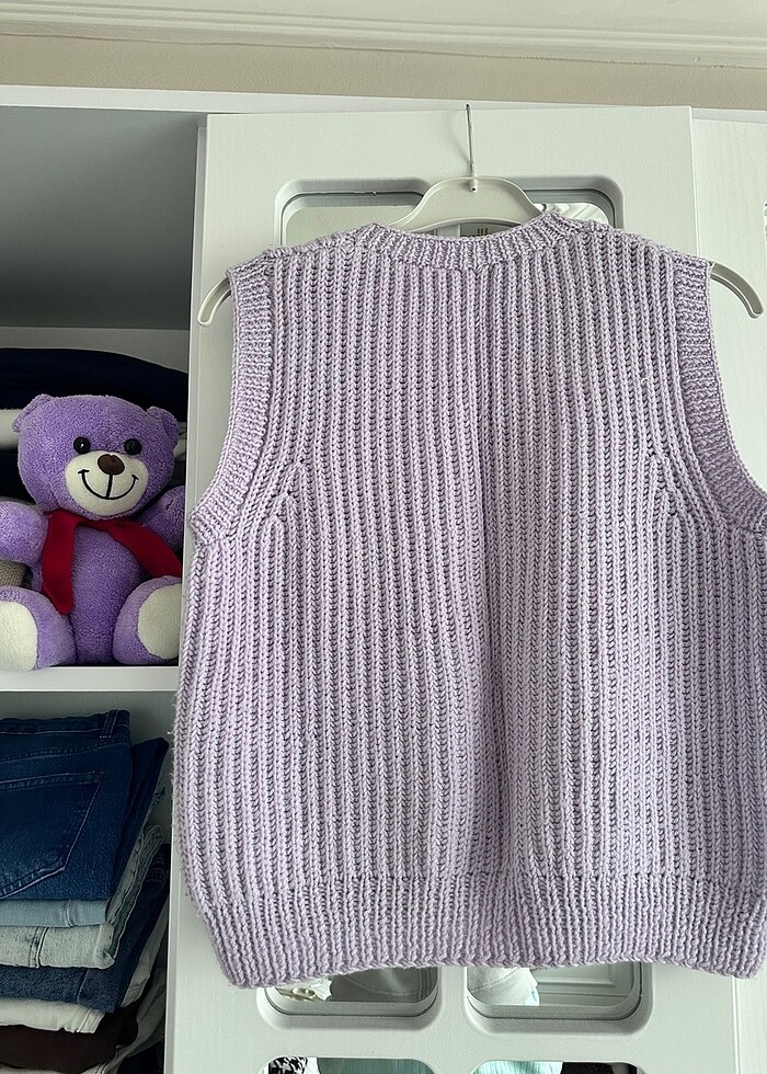 Lila örme süveter - Görsel 2