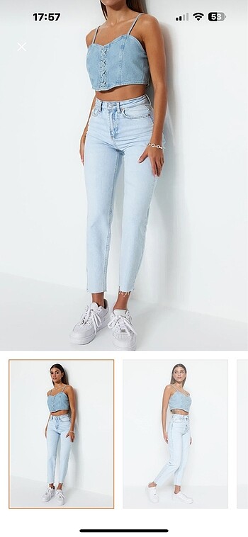 Trendyolmilla buz mavisi jean