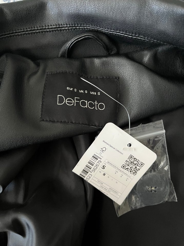 Kadın Siyah Deri Midi Trençkot - Görsel 3