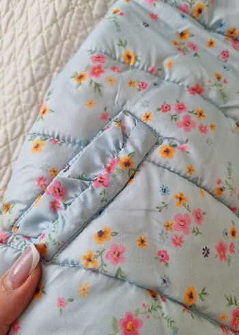 Çiçek desenli Kız Bebek Şişme Yelek - Görsel 4