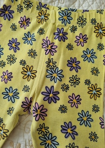 Çiçek Desenli Kız Bebek Pantolon Tayt - Görsel 2