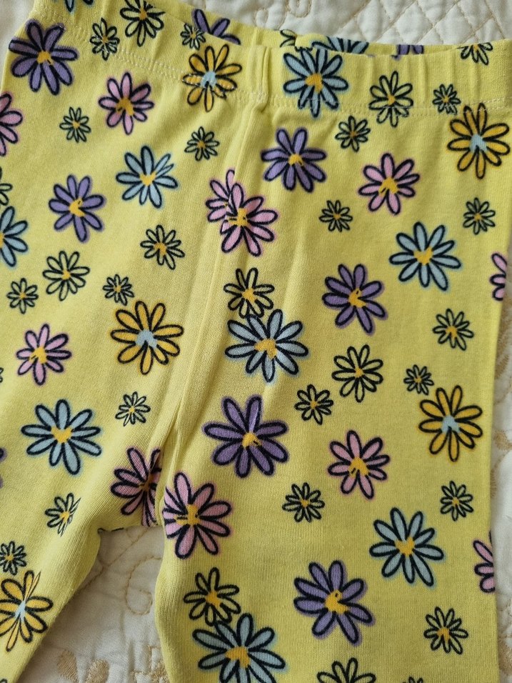 Çiçek Desenli Kız Bebek Pantolon Tayt - Görsel 2