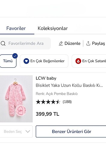 LC Waikiki Kalp Desenli Kalın Uyku Tulum 2,5 tog