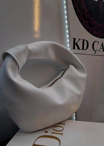 Bottega Model Beyaz Deri Kadın El Çantası - Görsel 5