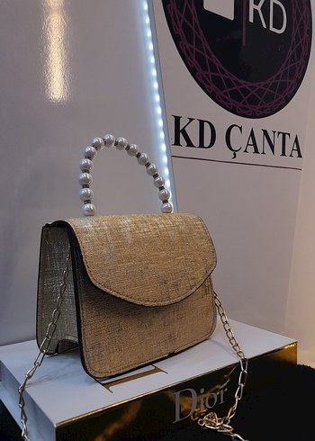 Gold İnci Kol Detay Kadın Çanta - Görsel 4