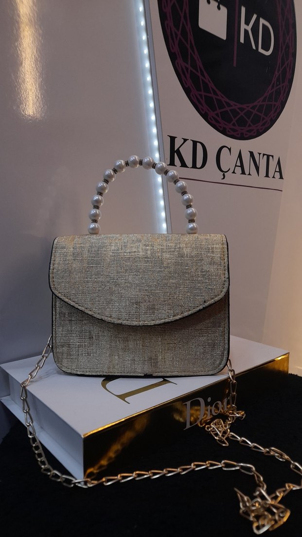 Gold İnci Kol Detay Kadın Çanta - Görsel 5