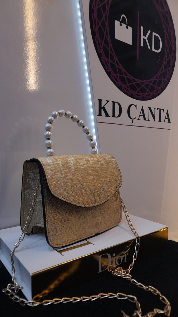 Gold İnci Kol Detay Kadın Çanta - Görsel 4