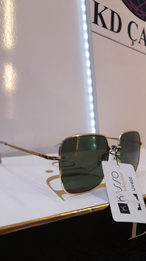 Kadın Haki Renk Minimalist Güneş Gözlüğü - Görsel 4