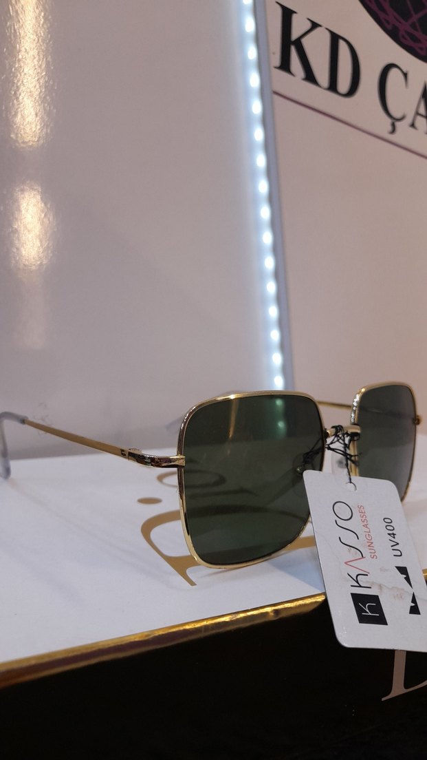 Kadın Haki Renk Minimalist Güneş Gözlüğü - Görsel 3