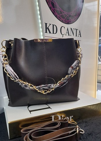 Acı Kahve Fular Askı Detaylı Deri Kadın Çanta - Görsel 4