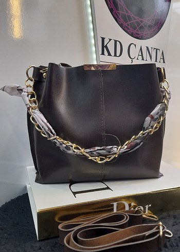 Acı Kahve Fular Askı Detaylı Deri Kadın Çanta - Görsel 3