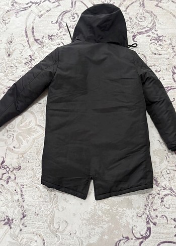 Siyah Kapüşonlu Uzun Mont - Görsel 3