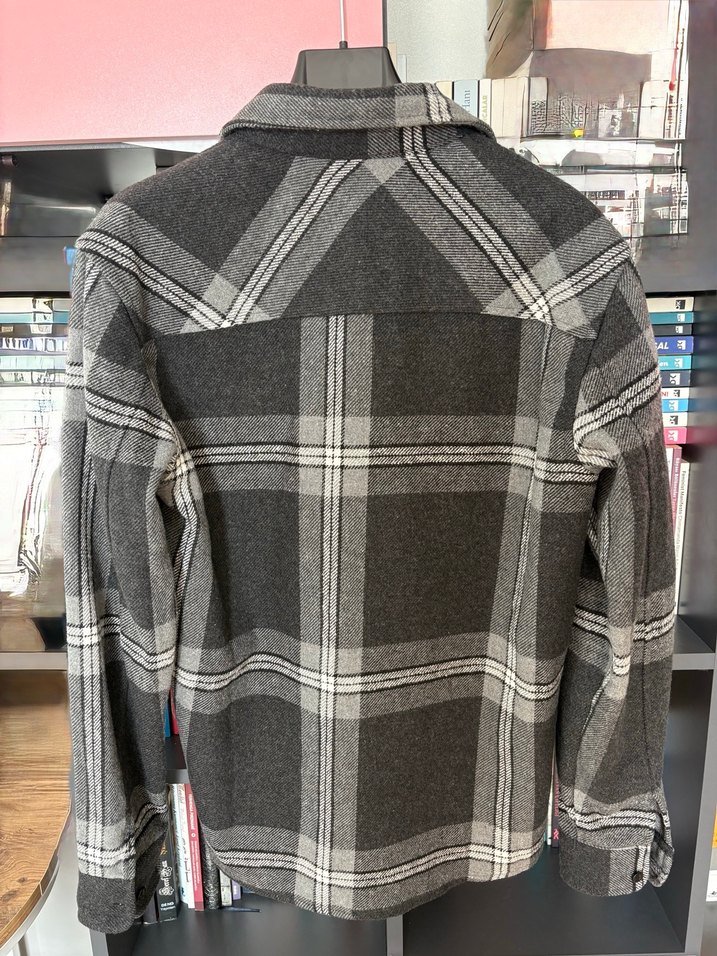 Gri Kareli Uzun Kollu Erkek Gömlek - Görsel 2