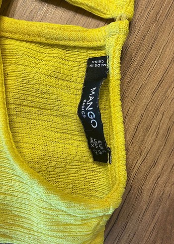 Mango Parlak Sarı mango bluz