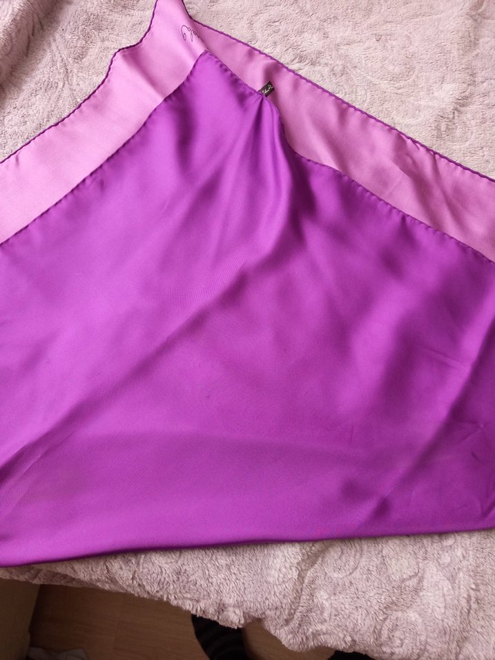 ithal marka tek renk İpek eşarp - Görsel 4