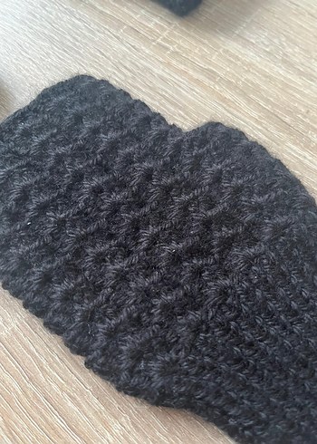 Siyah Örgü Kadın Eldivenleri - Görsel 4