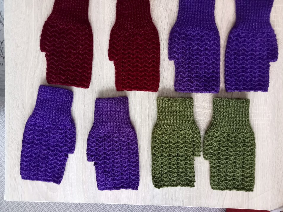 Bordo Örgü Kadın Eldiven - Görsel 4