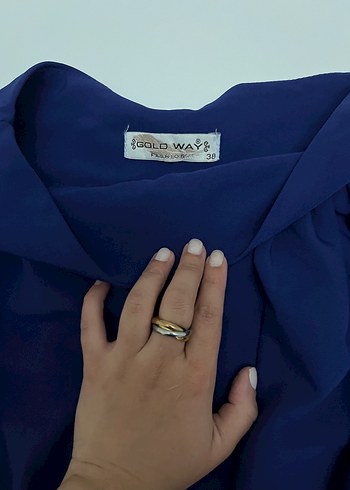 Lacivert Pilili Midi Hamile Etek - Görsel 2