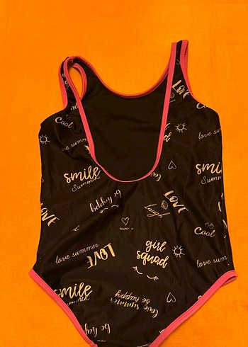 Baskılı Siyah Kadın Mayo, Elastik Kumaş - Görsel 3