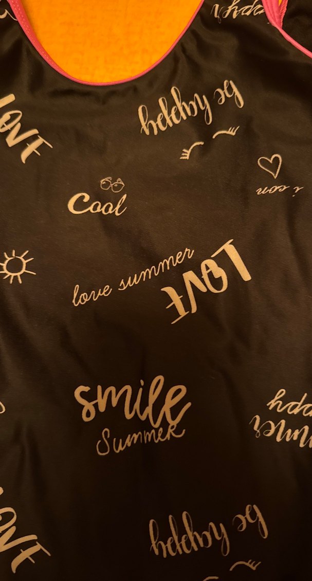 Baskılı Siyah Kadın Mayo, Elastik Kumaş - Görsel 2