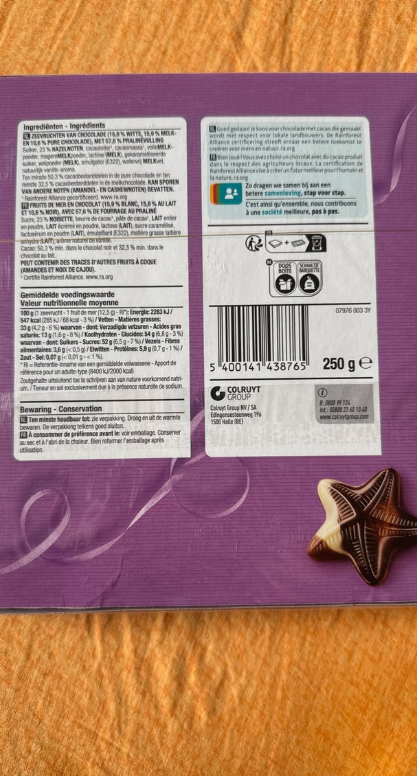 Pastel Mor Deniz Kabukları Çikolata 20'li - Görsel 2