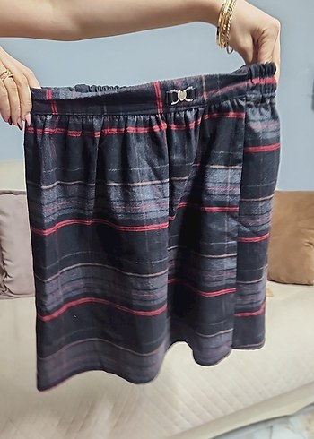 Gri Parisian Tarzı Midi Etek - Görsel 2