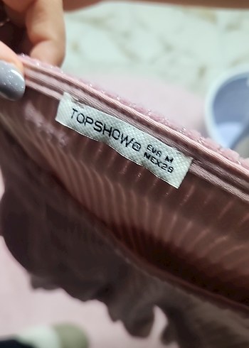 Pembe Piliseli V Yaka Uzun Kollu Bluz - Görsel 3