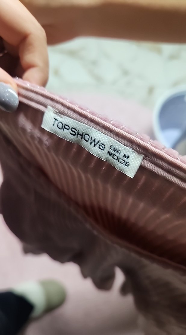 Pembe Piliseli V Yaka Uzun Kollu Bluz - Görsel 3