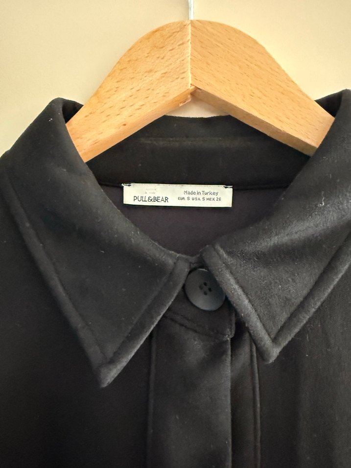 Düğmeli, Uzun Kollu Siyah Midi Kadın Ceket - Görsel 3