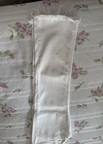 Düğmeli Beyaz Kadın Pamuklu Normal Boy Jean - Görsel 5