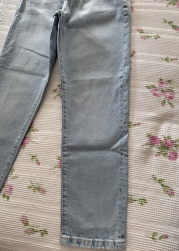 Mavi Renkli normal Boy Rahat Kesim Kadın Kot Pantolon - Görsel 4