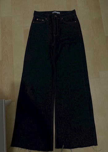 Siyah Kadın Denim Pantolon Midi Boy - Görsel 7