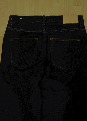 Siyah Kadın Denim Pantolon Midi Boy - Görsel 3