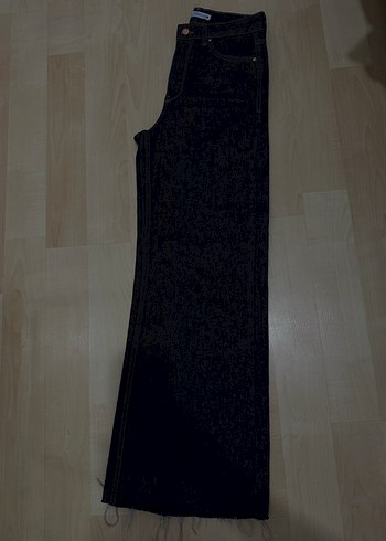 Siyah Kadın Denim Pantolon Midi Boy - Görsel 2