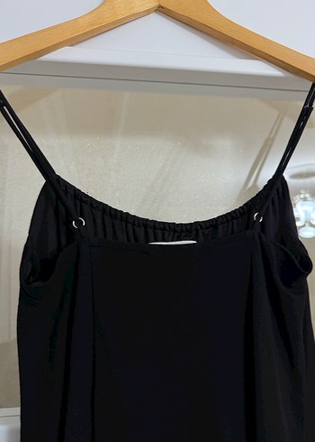 Kadın Siyah Keten Midi Tulum - Görsel 7