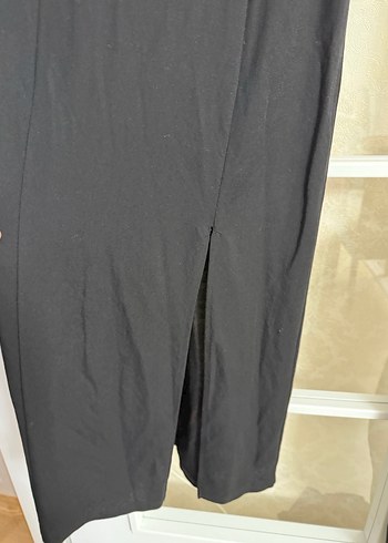 Kadın Siyah Keten Midi Tulum - Görsel 3