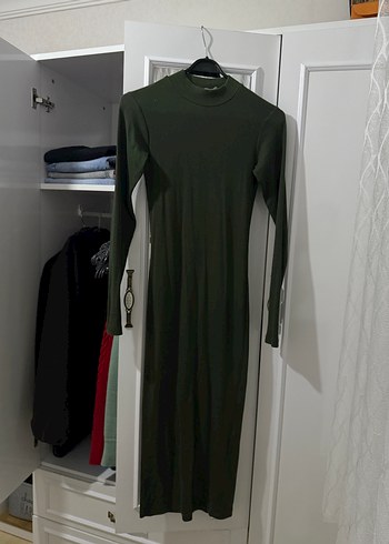 Pull and bear haki midi elbise - Görsel 2