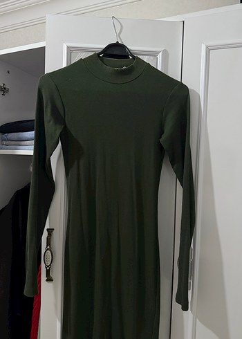 Pull and bear haki midi elbise - Görsel 3