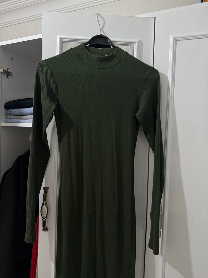 Pull and bear haki midi elbise - Görsel 3