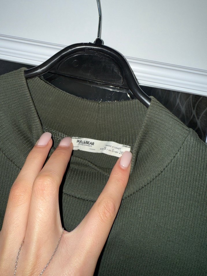 Pull and bear haki midi elbise - Görsel 4