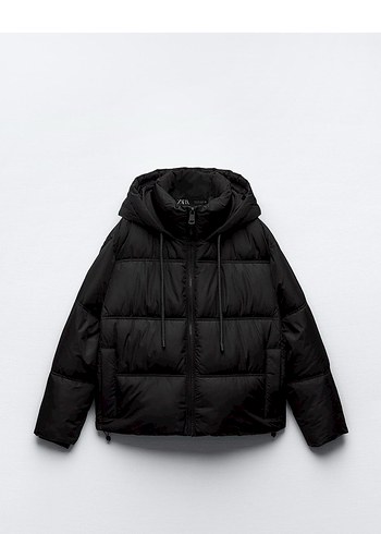 Siyah Kapüşonlu Kadın Kışlık Mont - Görsel 8