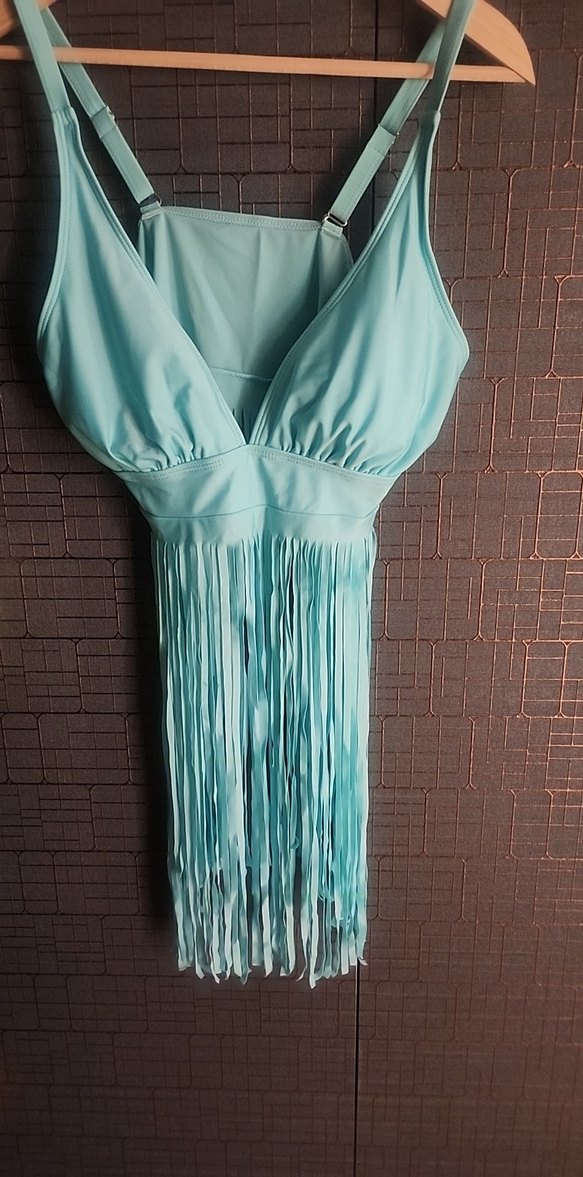 Püsküllü Turkuaz Bohem Tarzı Kadın Mayo - Görsel 2